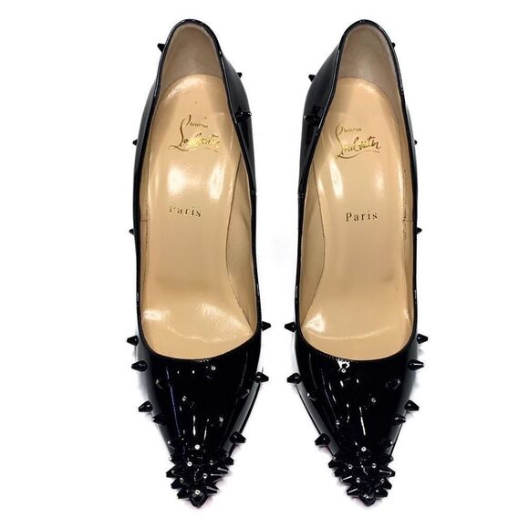 Christian Louboutin Diamond Spike 120 Pumps EU 40.5 US 10.5 Black Crystal Heels - Picture 2 of 9